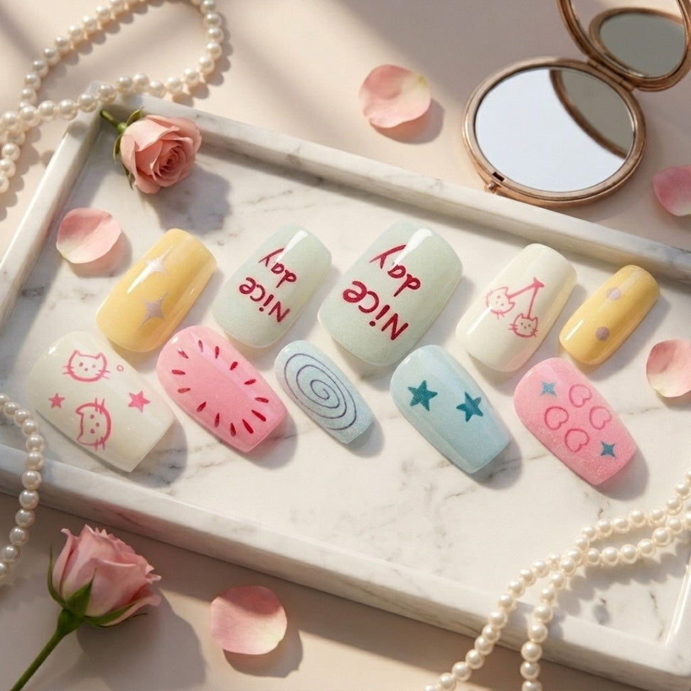 10-Piece Cat-Star Press-Ons
