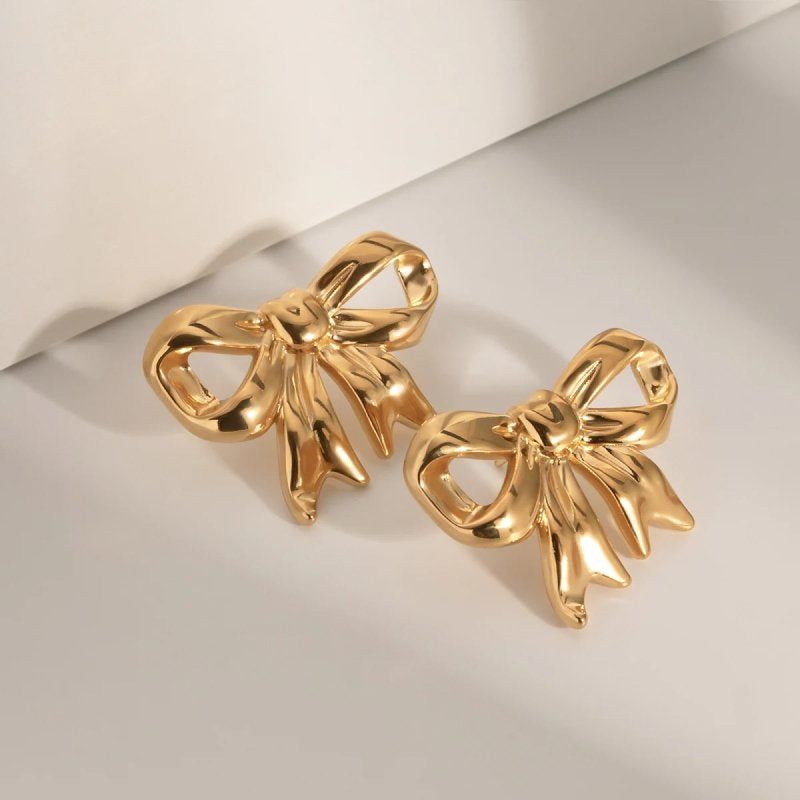 Geometric Bow Hoop Earrings for Chic Looks