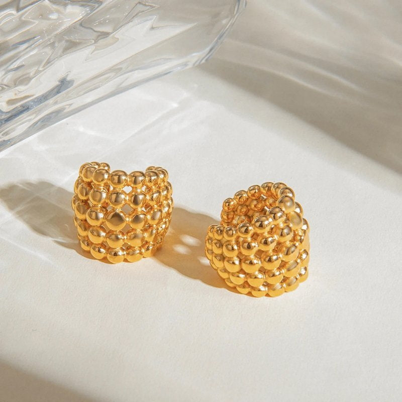 Honeycomb Ear Clips for Modern Minimalist Style