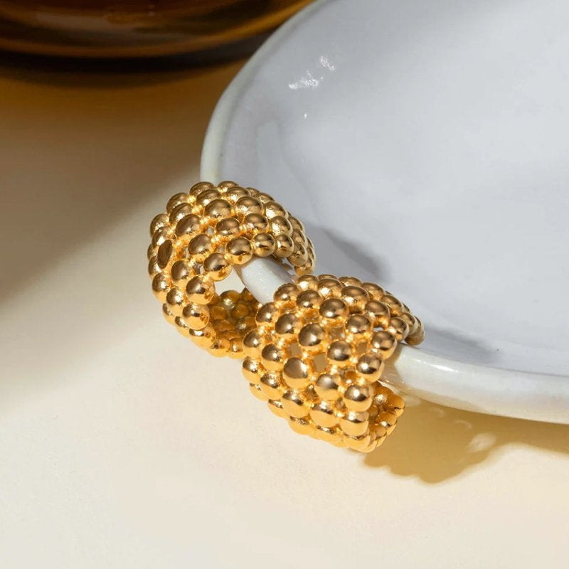 Honeycomb Ear Clips for Modern Minimalist Style