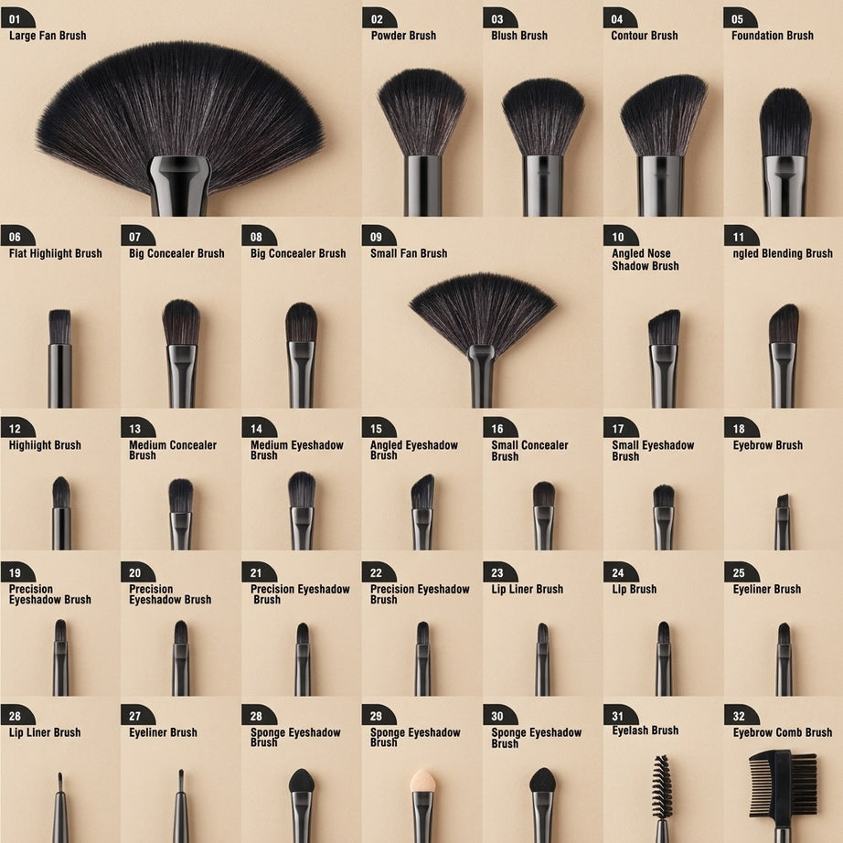 32-Piece Professional Makeup Brush Set