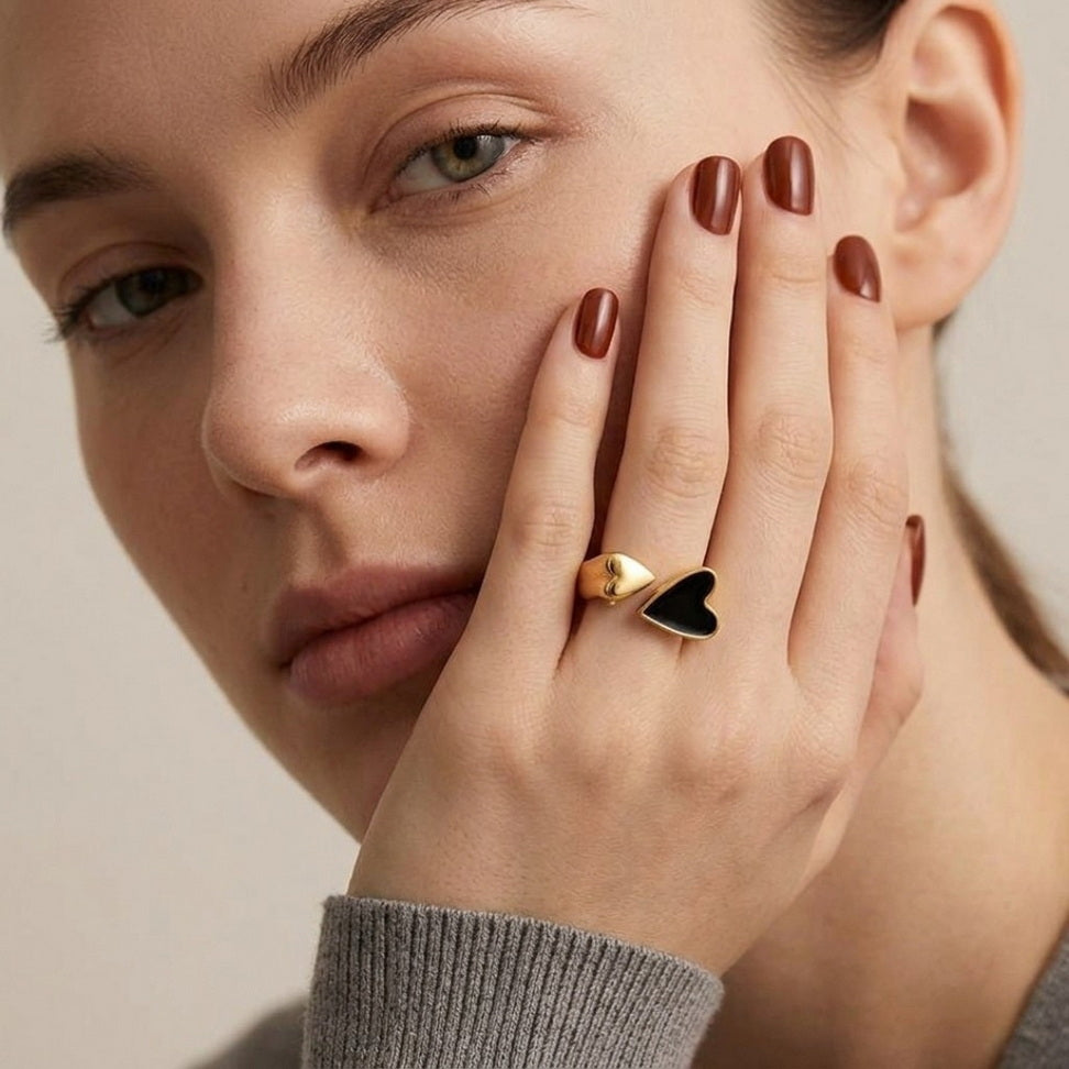 Two-Tone Heart Ring