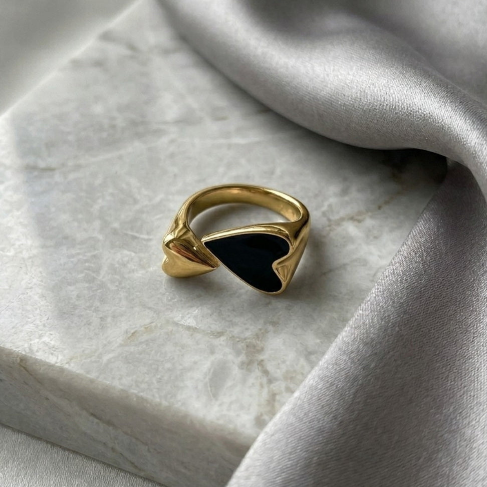 Two-Tone Heart Ring
