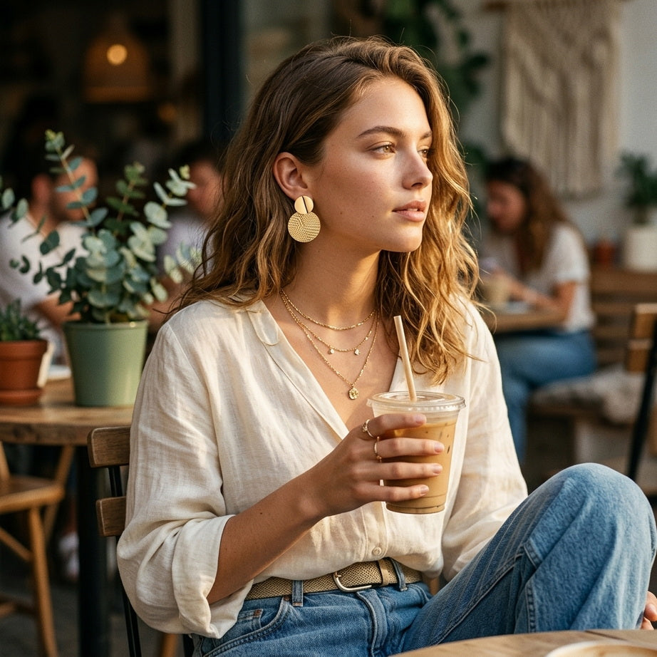 Boho Geometric Round Earrings