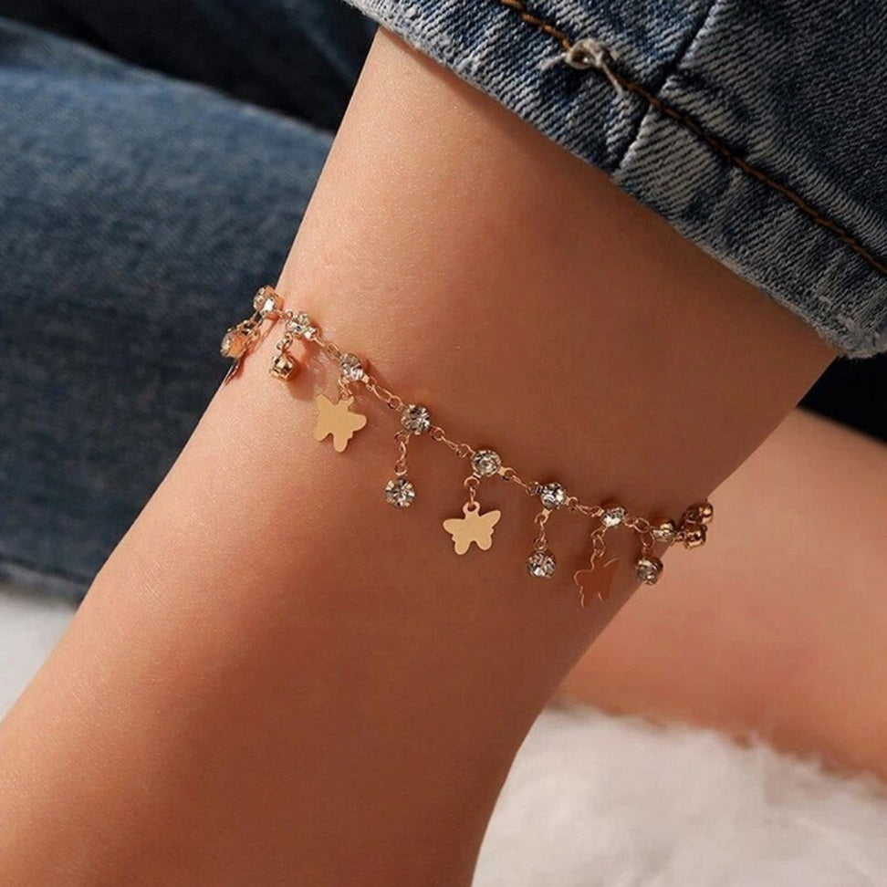 Crystal Butterfly Anklet