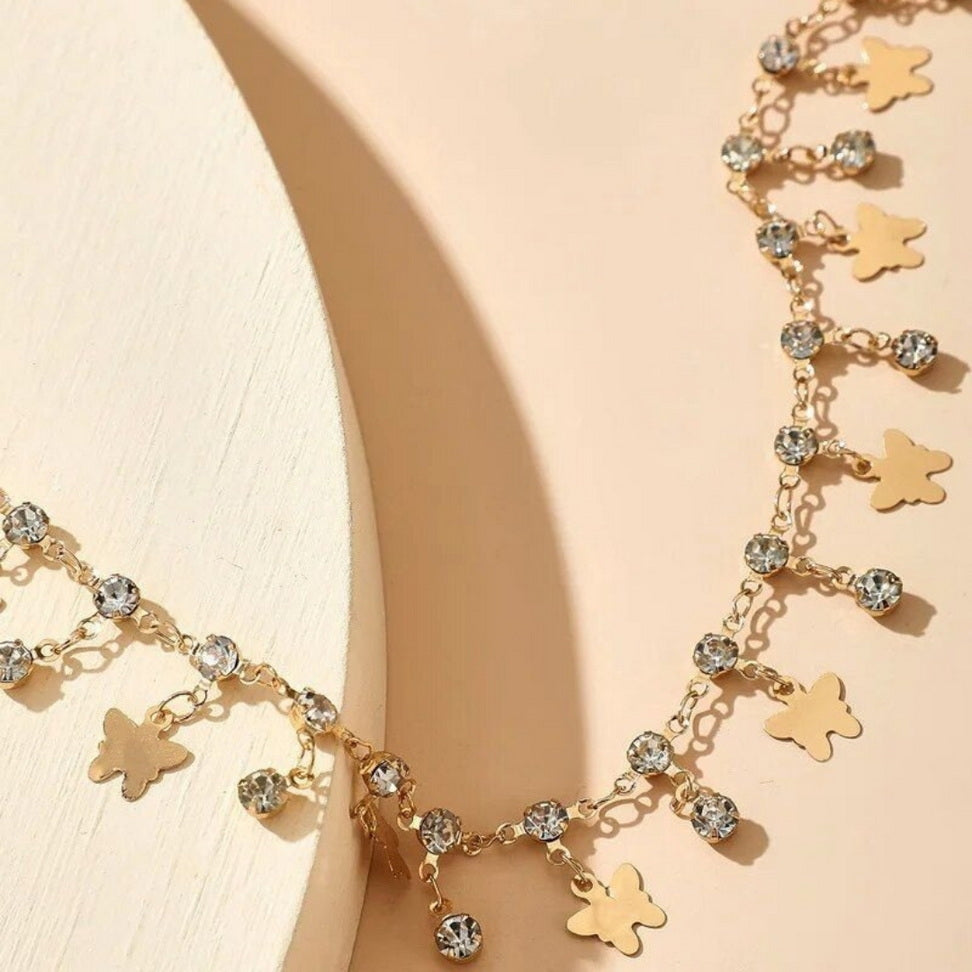 Crystal Butterfly Anklet