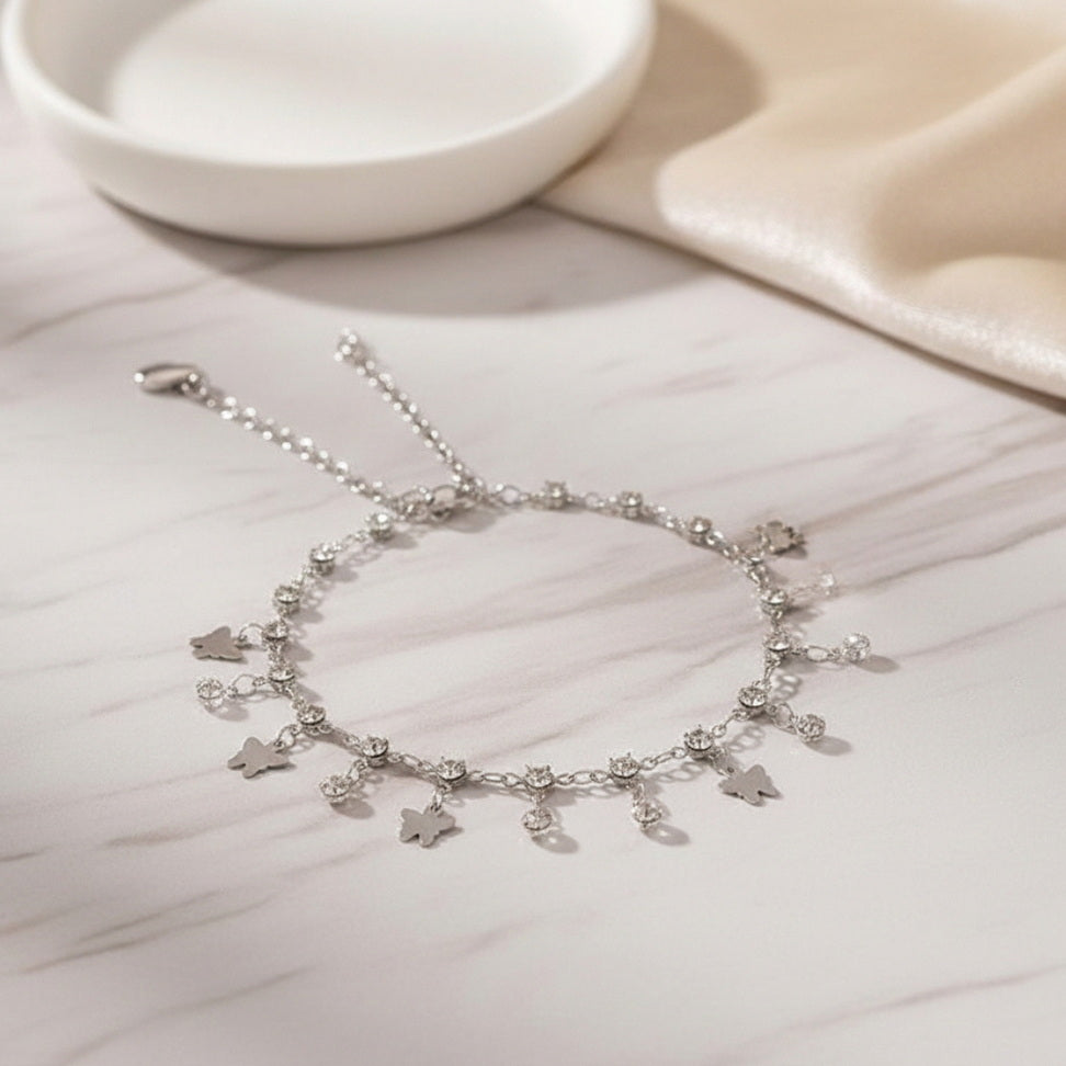 Crystal Butterfly Anklet