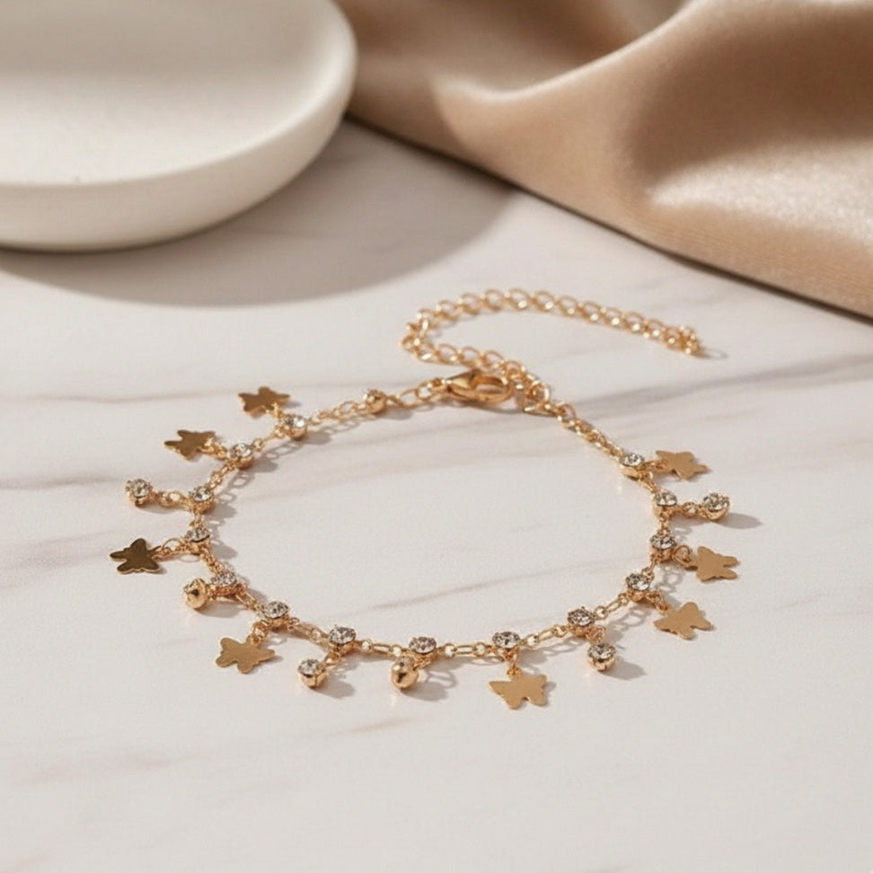 Crystal Butterfly Anklet