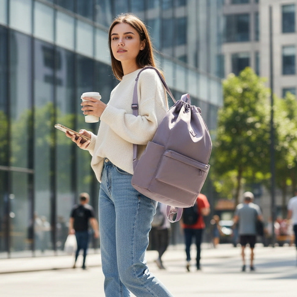 Spacious Drawstring Backpack