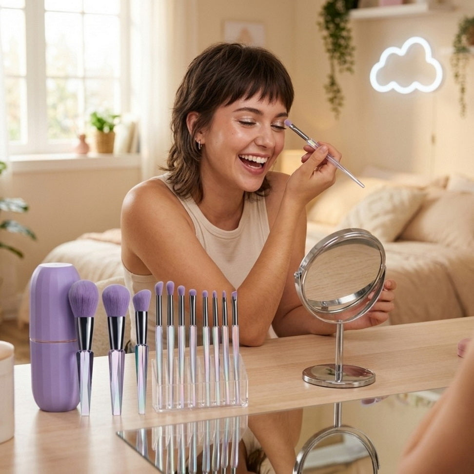 Transparent Makeup Brush Set