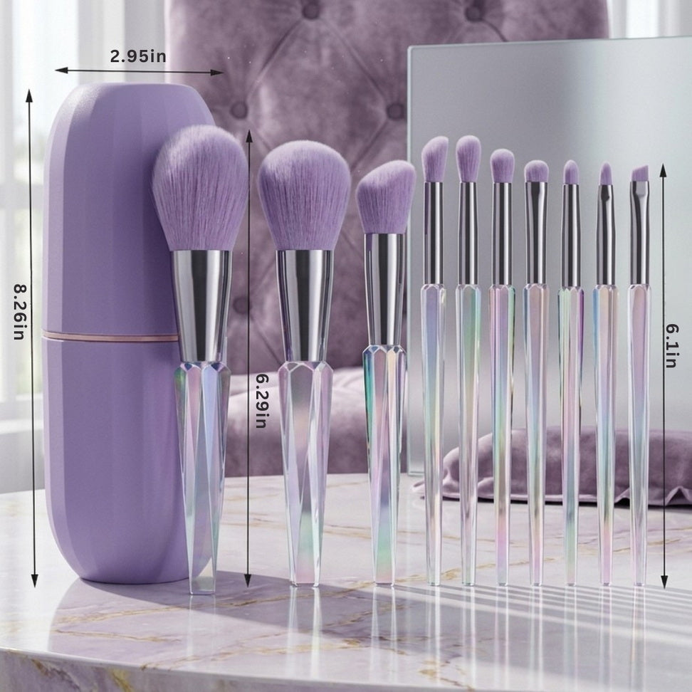 Transparent Makeup Brush Set