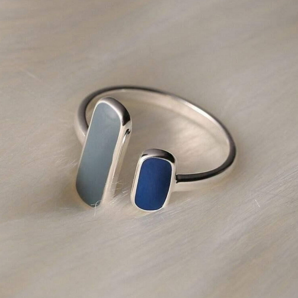 Blue Zircon Silver Ring