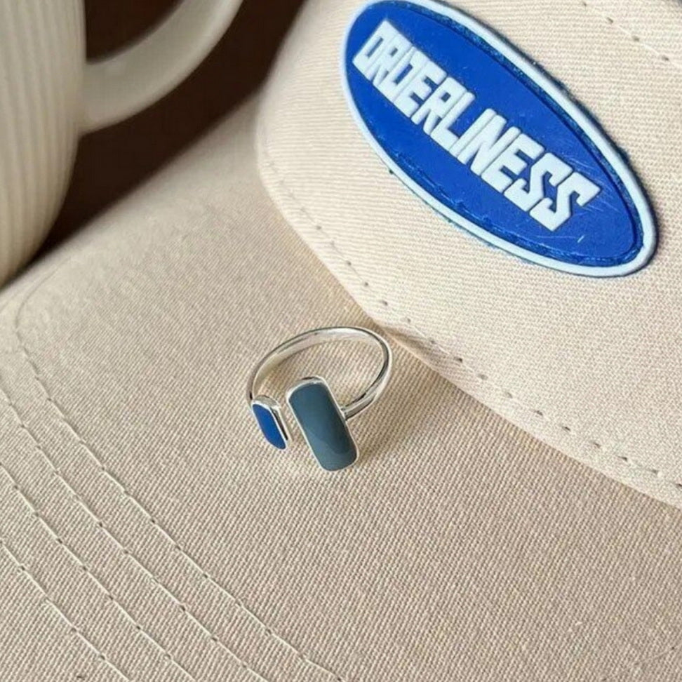 Blue Zircon Silver Ring