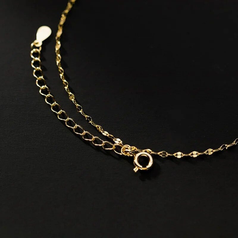 Moon Anklet with Mini Zircon Charm
