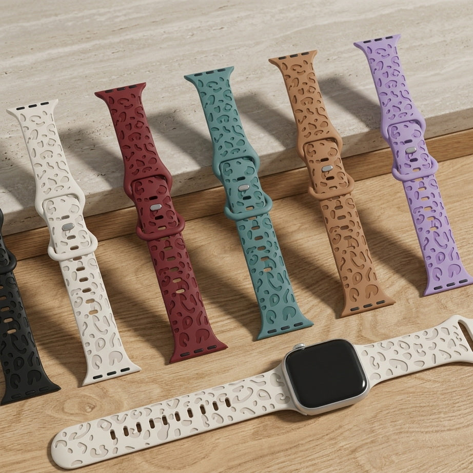 Engraved Silicone Apple Watch Strap