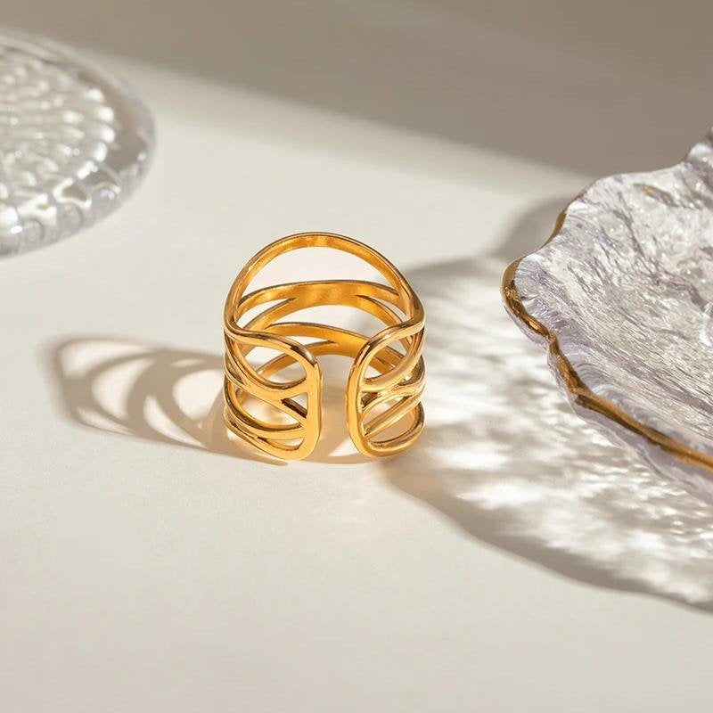 Multi-Layer Hollow Ring for Modern Chic Style