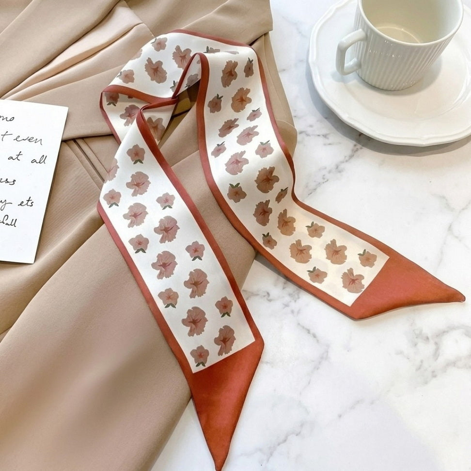 Floral Silk Ribbon Scarf