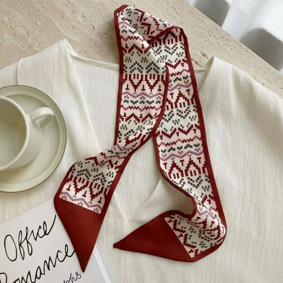 Floral Silk Ribbon Scarf