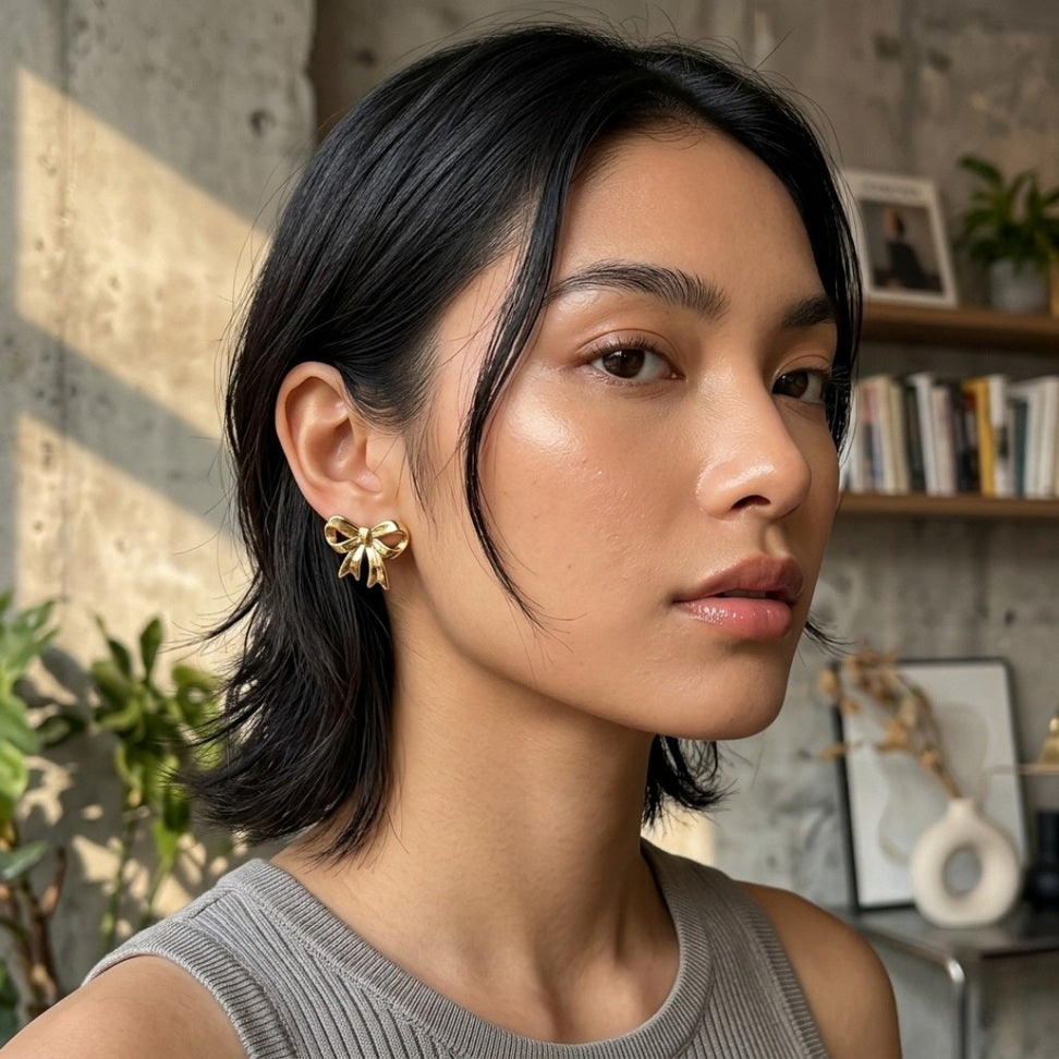 Geometric Bow Hoop Earrings for Chic Looks