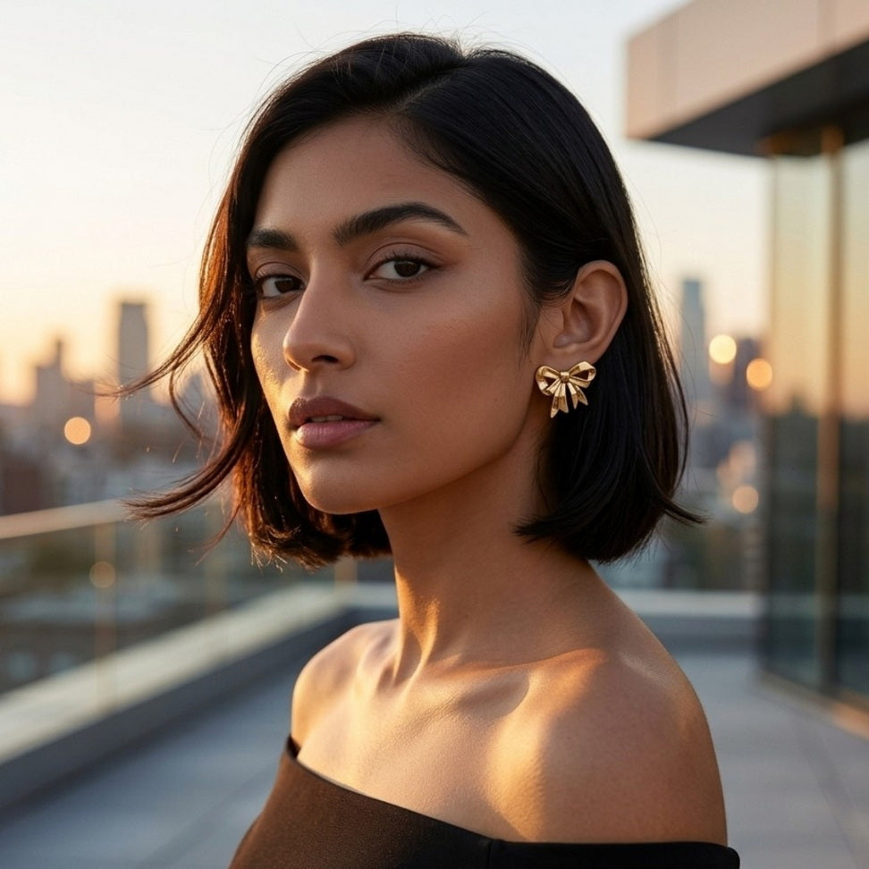 Geometric Bow Hoop Earrings for Chic Looks