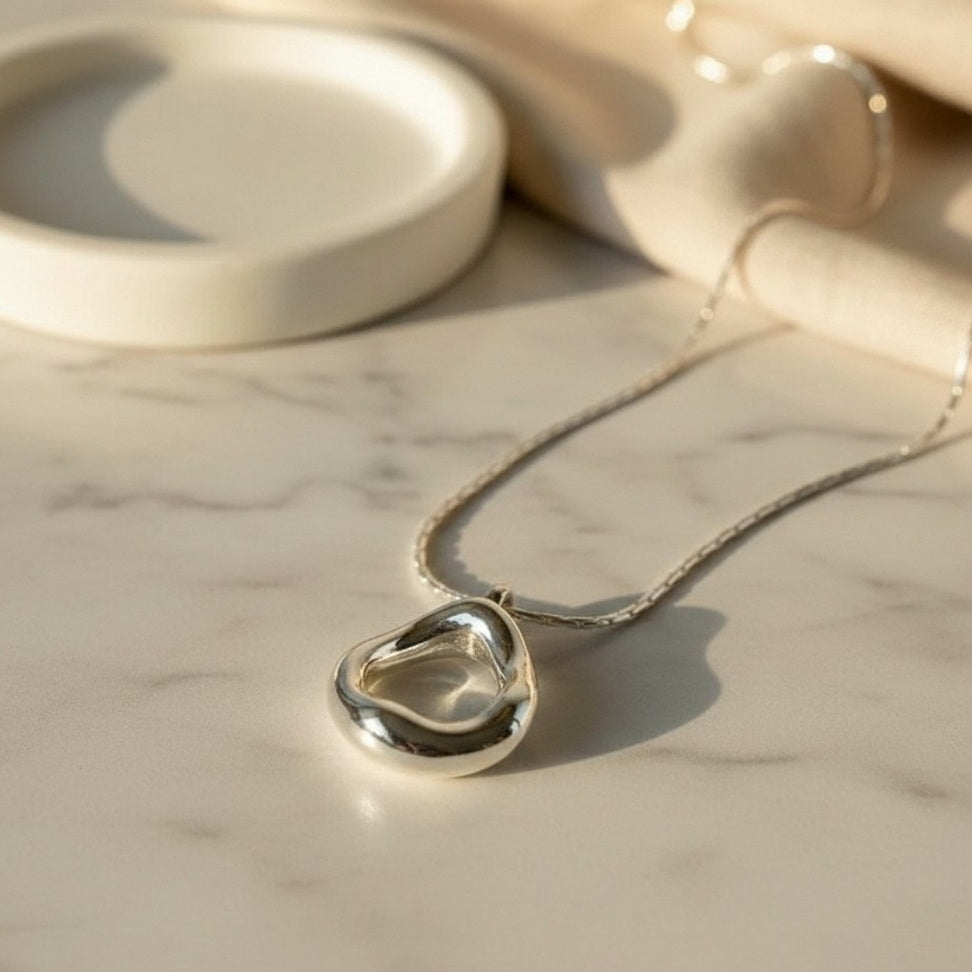 Geometric Water Droplet Necklace