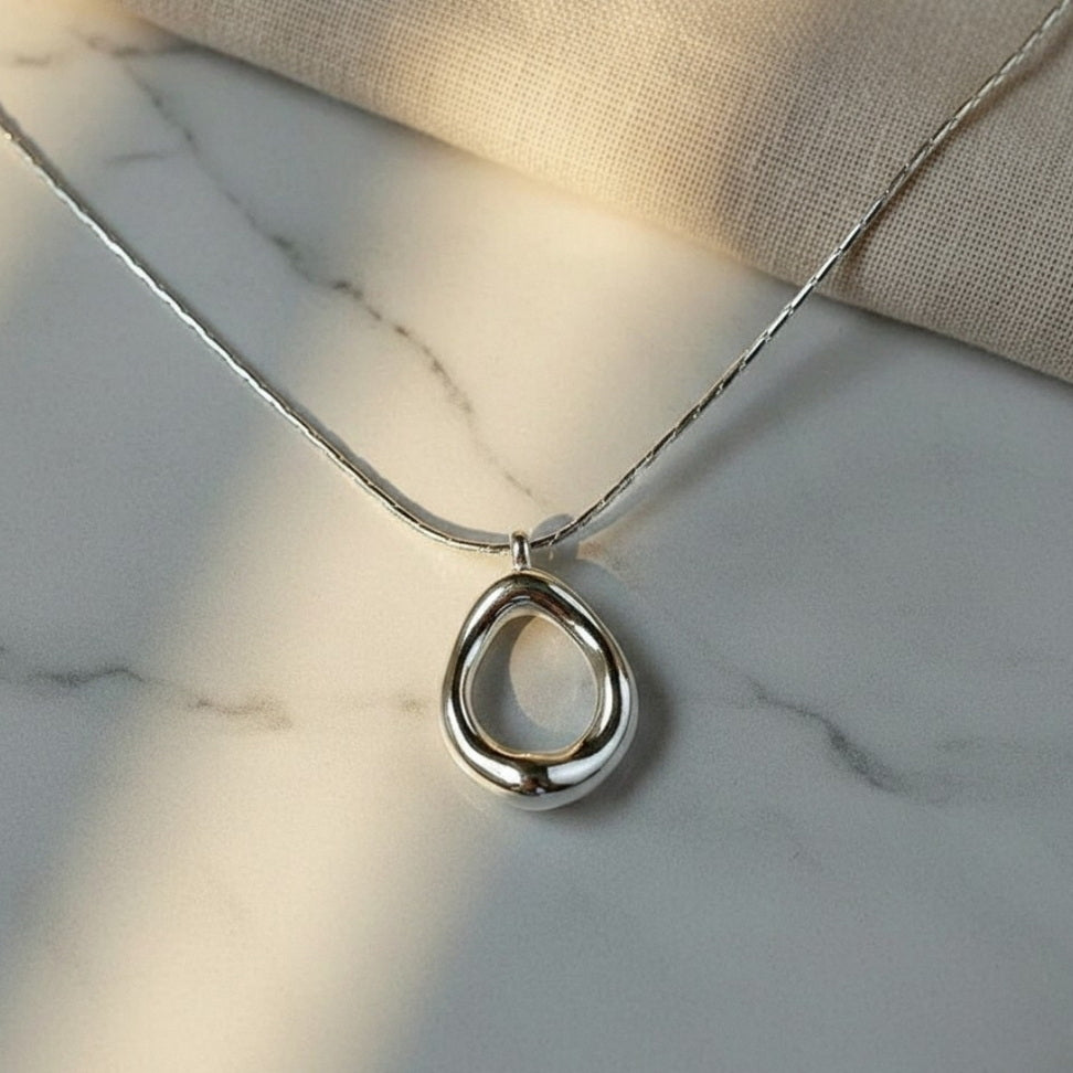 Geometric Water Droplet Necklace