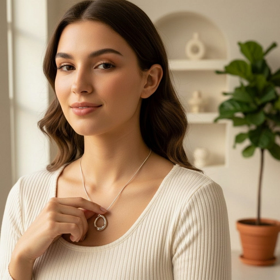 Geometric Water Droplet Necklace
