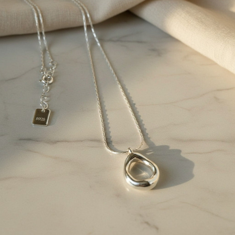 Geometric Water Droplet Necklace