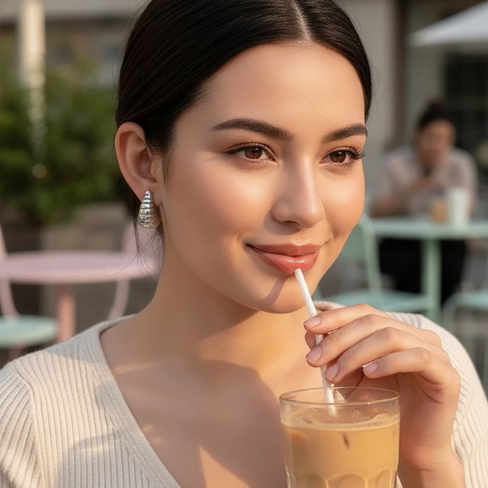 Glossy Teardrop Stud Earrings