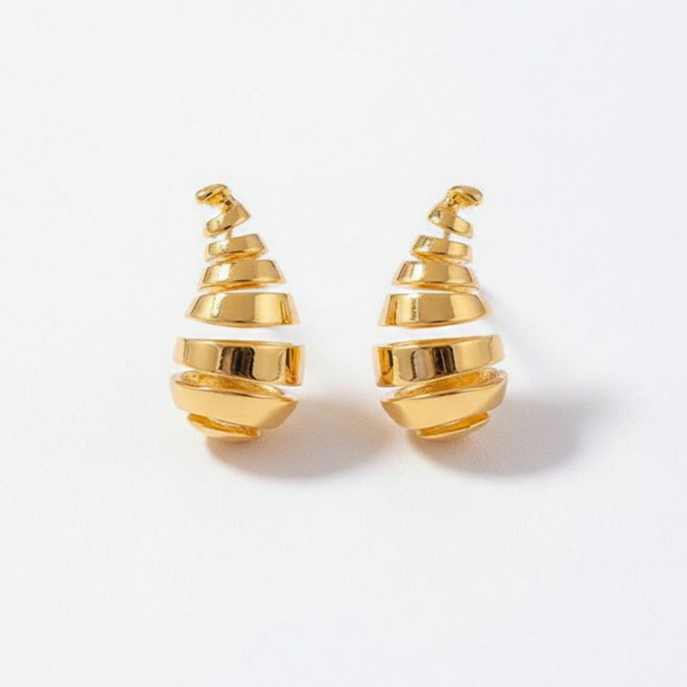 Glossy Teardrop Stud Earrings
