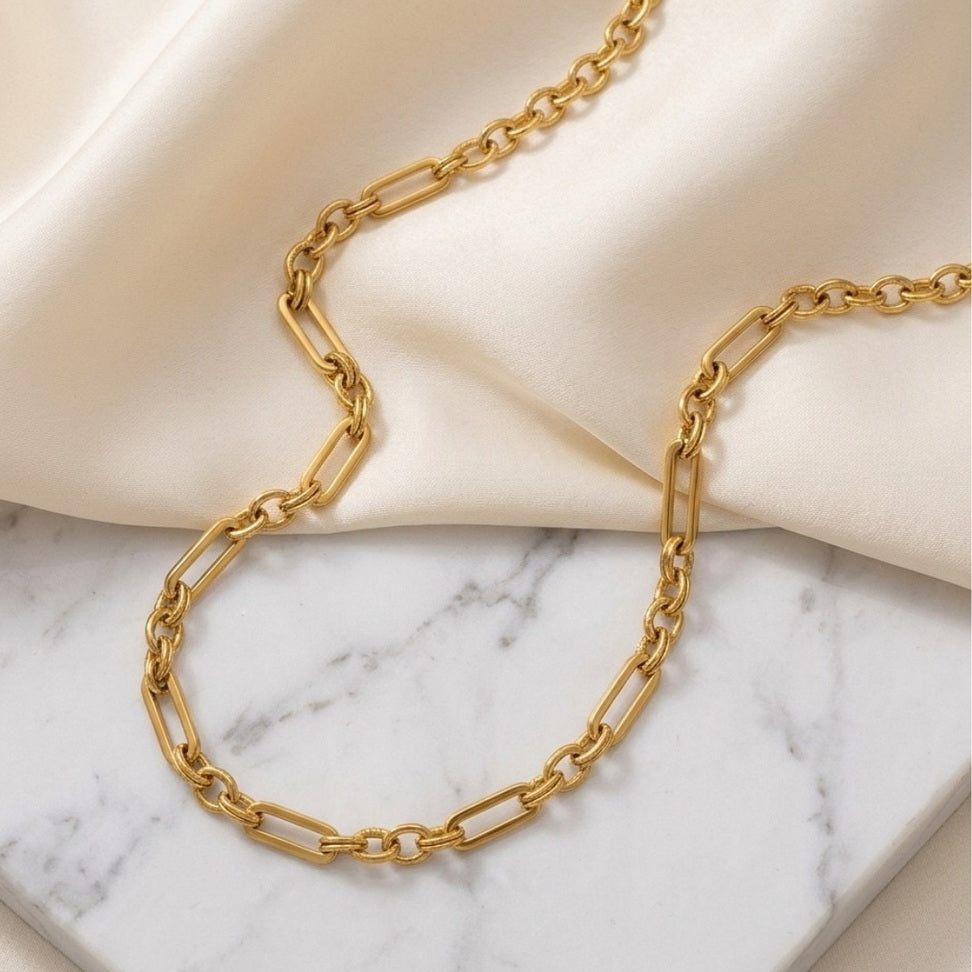 Gold Paperclip Necklace for Modern Minimalist Style
