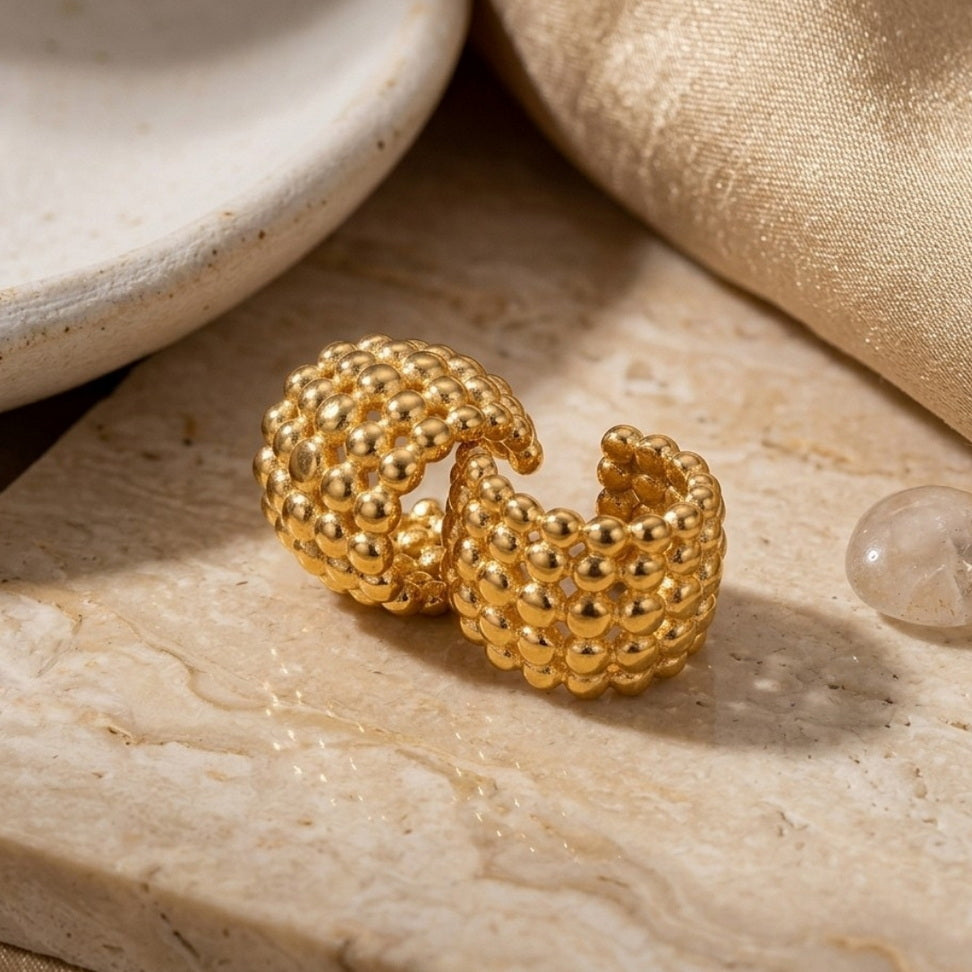 Honeycomb Ear Clips for Modern Minimalist Style