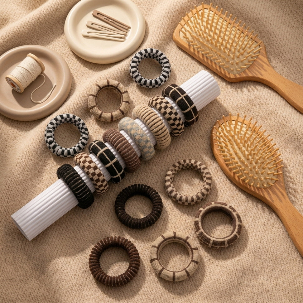 Knitted Lattice Scrunchies