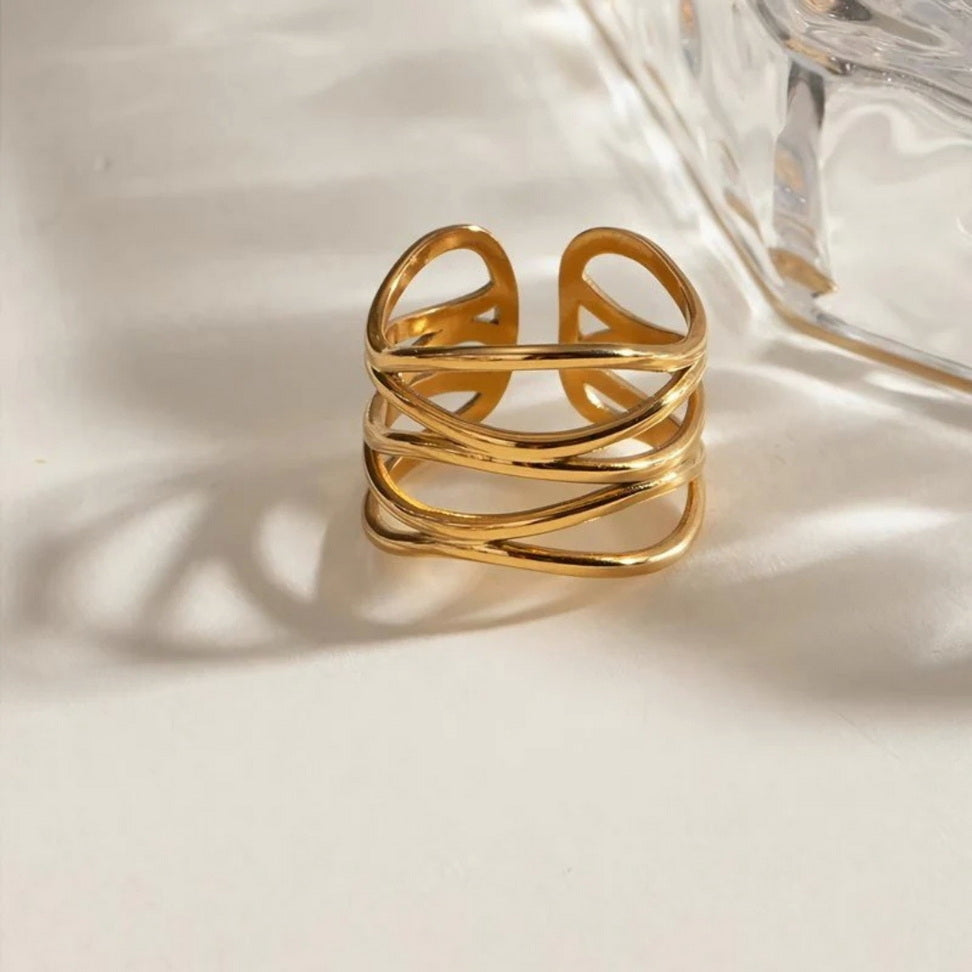 Multi-Layer Hollow Ring for Modern Chic Style