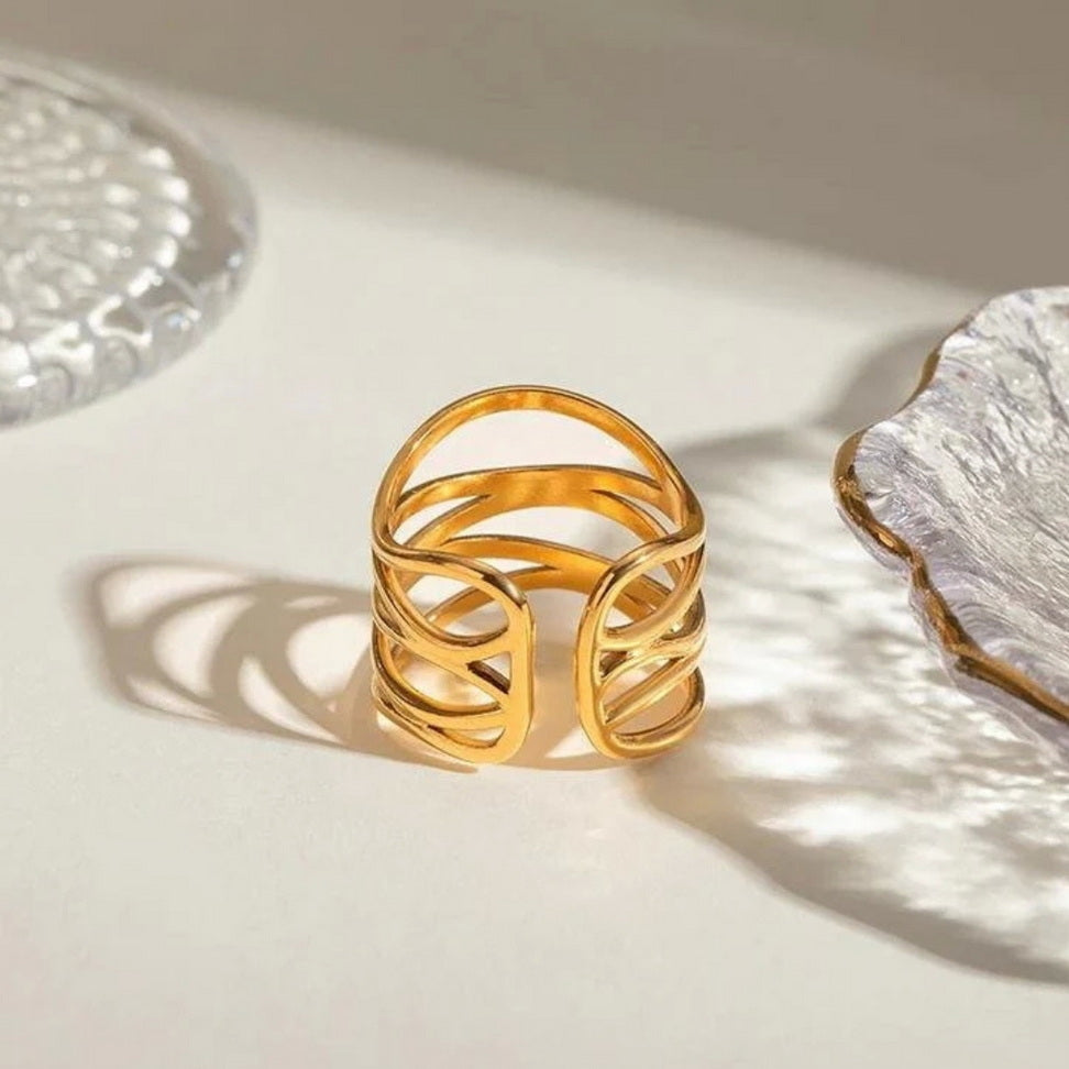 Multi-Layer Hollow Ring for Modern Chic Style