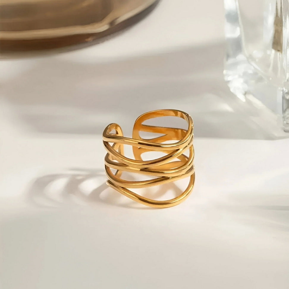 Multi-Layer Hollow Ring for Modern Chic Style