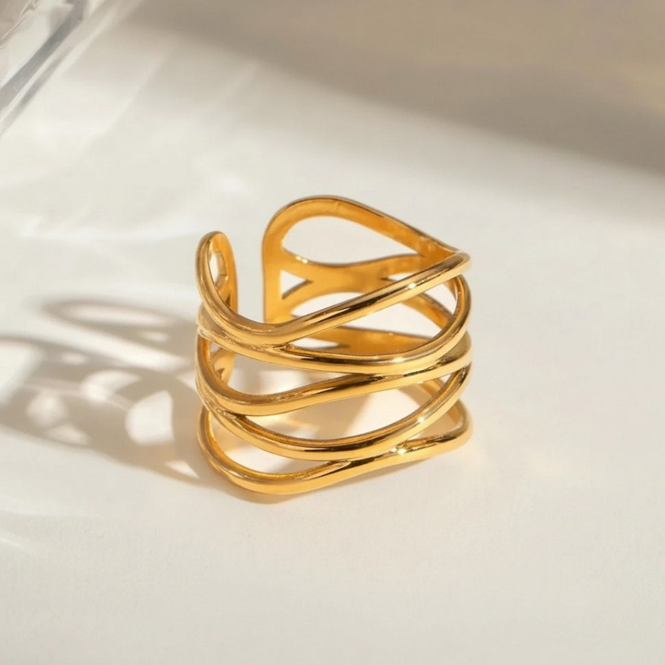 Multi-Layer Hollow Ring for Modern Chic Style
