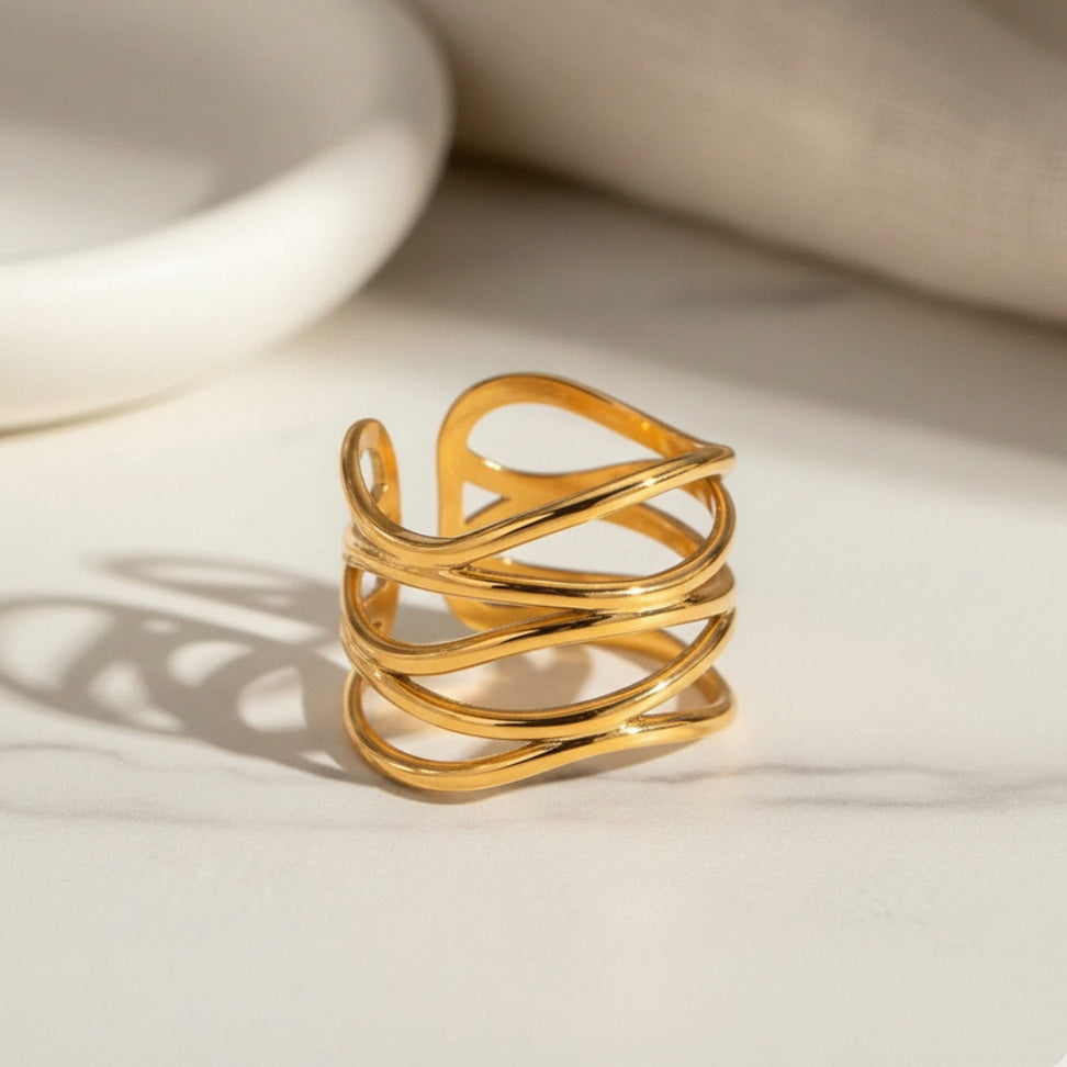 Multi-Layer Hollow Ring for Modern Chic Style