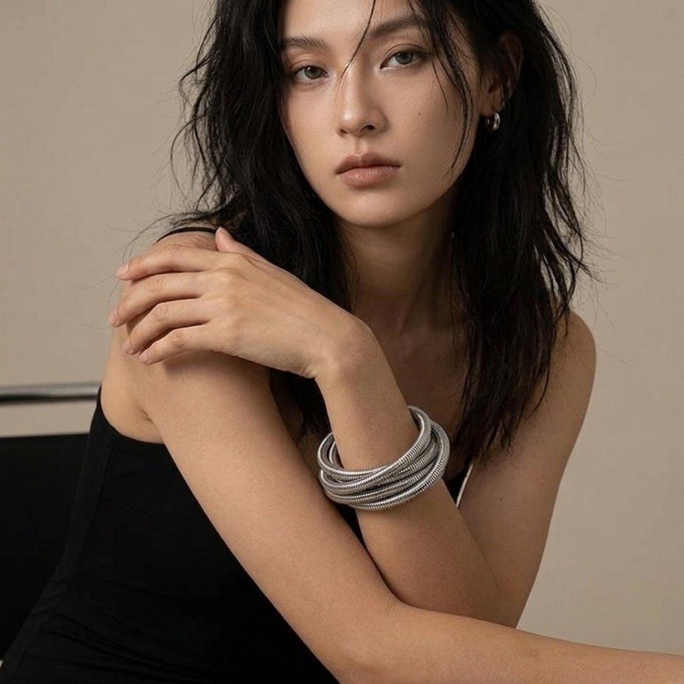 Punk Geometric Bangle for Bold Trendsetters