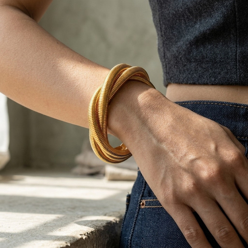 Punk Geometric Bangle for Bold Trendsetters