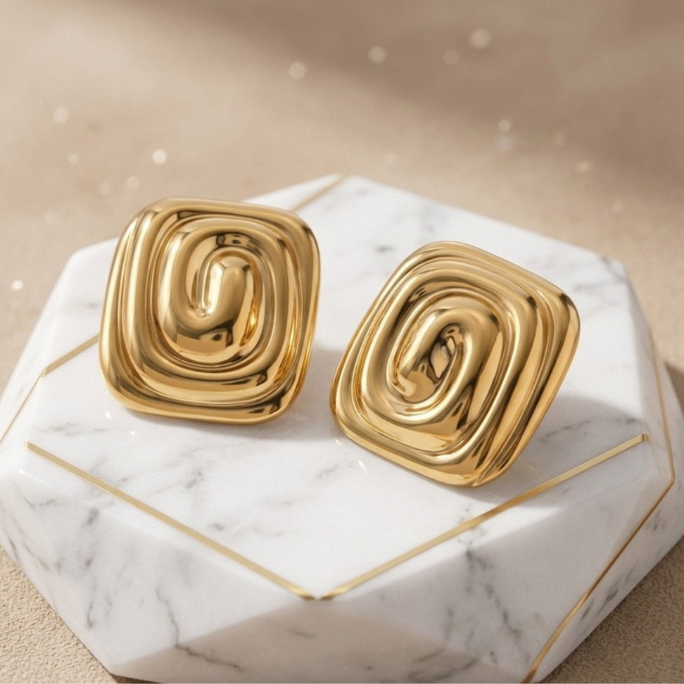 Rectangular Threaded Earrings for Modern Elegance