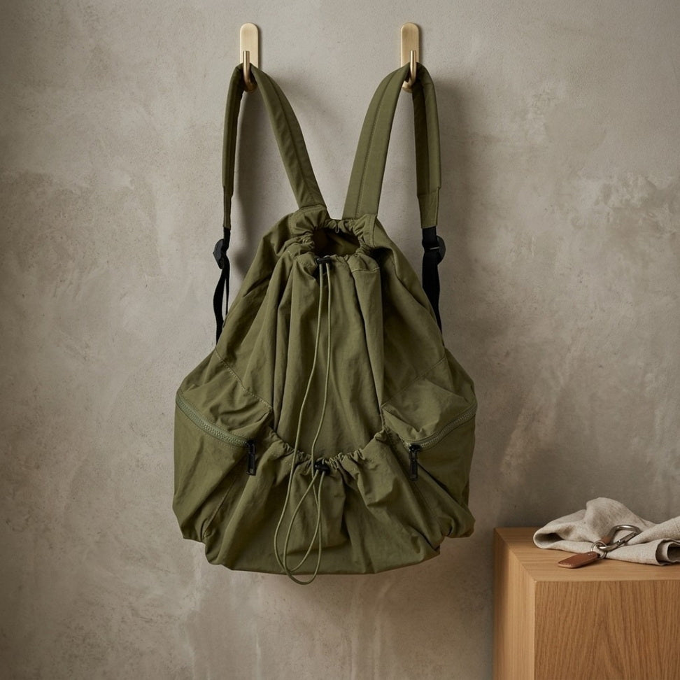 Ruched Nylon Backpack