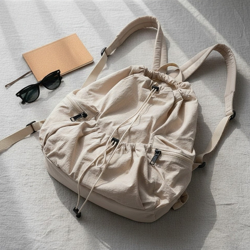 Ruched Nylon Backpack