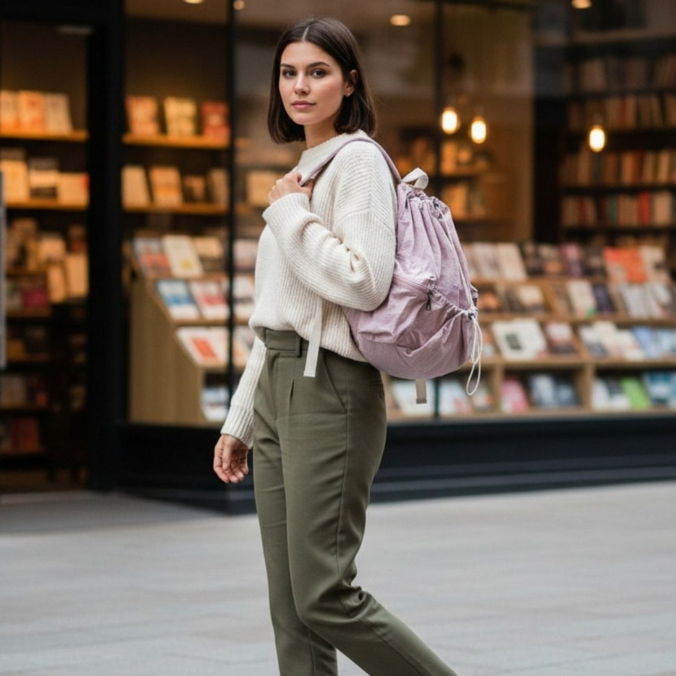 Ruched Nylon Backpack