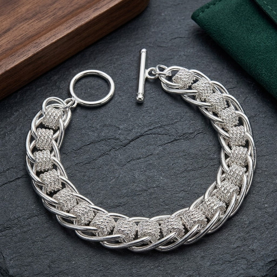 Silver Circle Charm Bracelet
