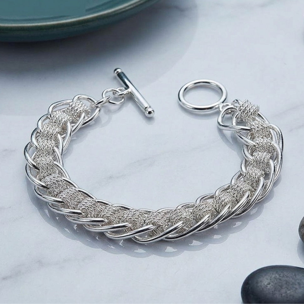 Silver Circle Charm Bracelet