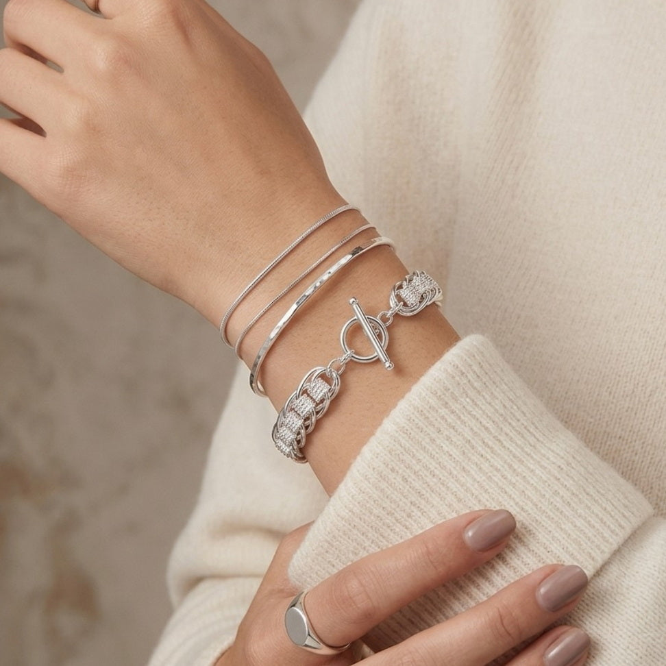 Silver Circle Charm Bracelet