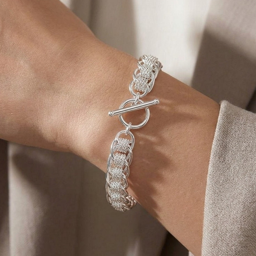 Silver Circle Charm Bracelet