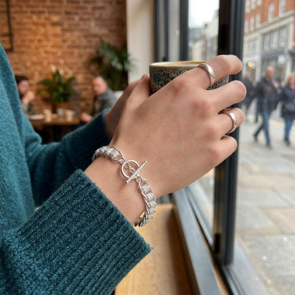 Silver Circle Charm Bracelet