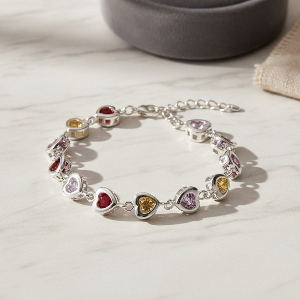 Crystal Drop Silver Bracelet